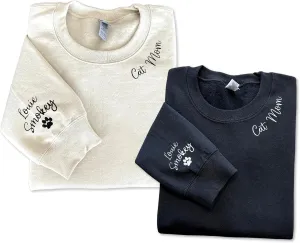 Pamaheart Custom Embroidered Cat Sweatshirt - Cute Cat Shirt, Gifts for Women, Birthday, Christmas, Halloween, Cat Lovers