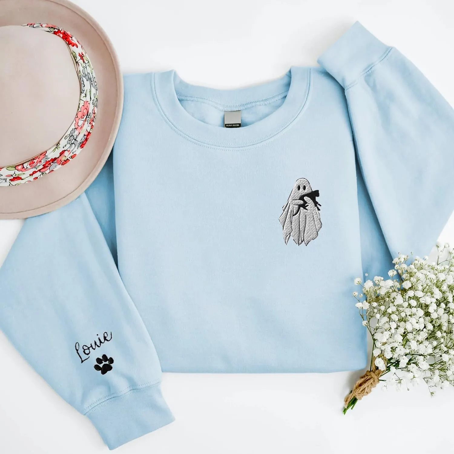 Pamaheart Custom Embroidered Cat Sweatshirt - Cute Cat Shirt, Gifts for Women, Birthday, Christmas, Halloween, Cat Lovers