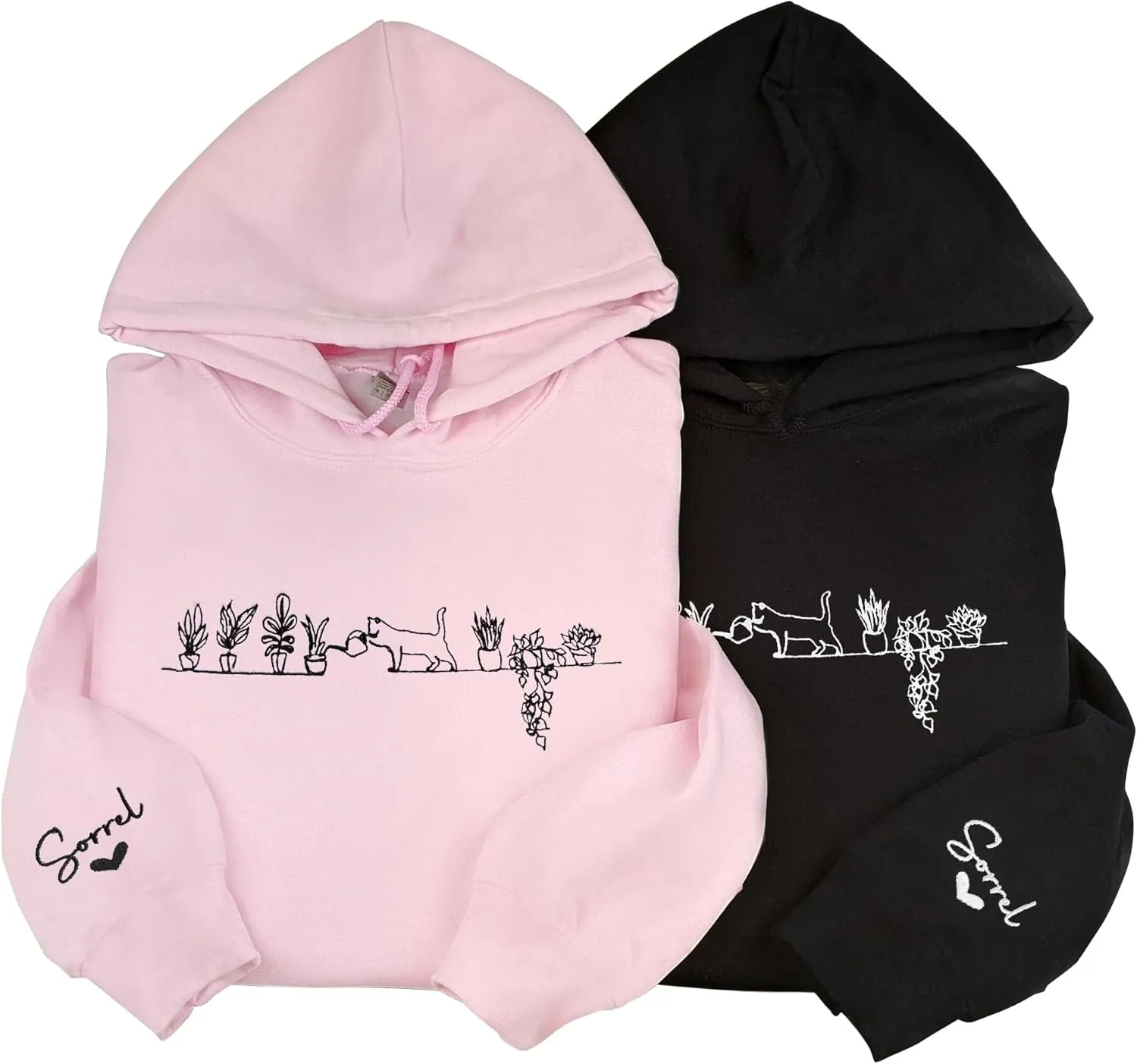Pamaheart Custom Embroidered Cat Sweatshirt - Cute Cat Shirt, Gifts for Women, Birthday, Christmas, Halloween, Cat Lovers