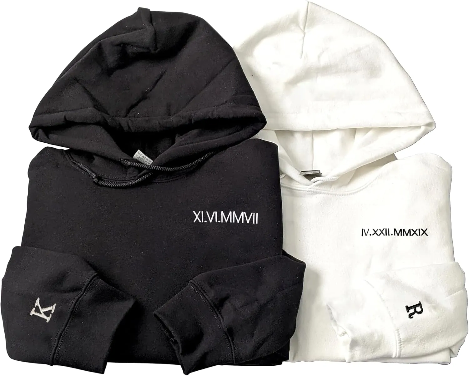 Pamaheart Custom Embroidered Roman Numeral Hoodie - Matching Hoodies, Couple Sweatshirts, Gifts for Her, Him, Valentines Day
