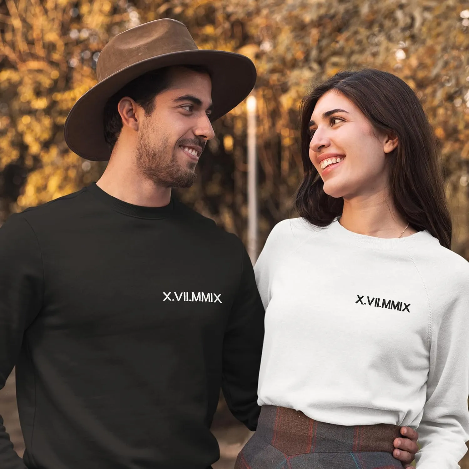 Pamaheart Custom Embroidered Roman Numeral Hoodie - Matching Hoodies, Couple Sweatshirts, Gifts for Her, Him, Valentines Day