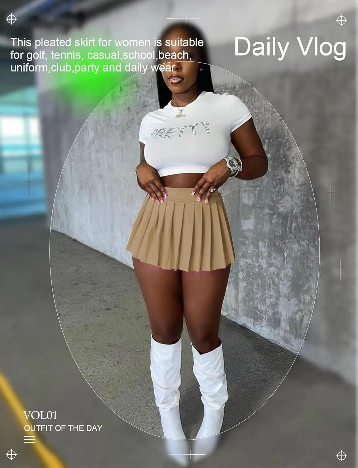 Panegy Mini Pleated Skirts for Women High Waist Sexy Y2k Short Skirts