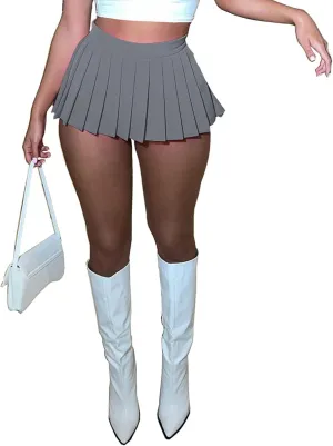 Panegy Mini Pleated Skirts for Women High Waist Sexy Y2k Short Skirts