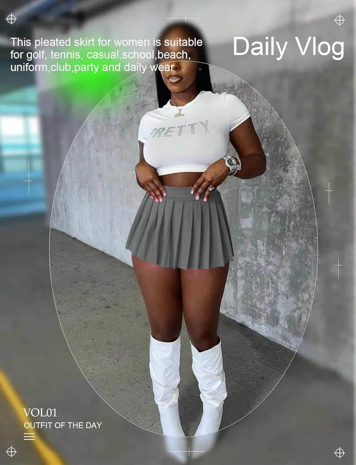 Panegy Mini Pleated Skirts for Women High Waist Sexy Y2k Short Skirts