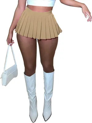 Panegy Mini Pleated Skirts for Women High Waist Sexy Y2k Short Skirts