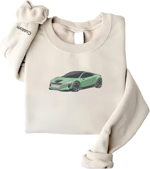 Personalized Car Embroidered Sweatshirt, Custom Hoodies Design Your Own, Custom Car Photo Embroidered Sweatshirt, Car Lover Gift, Car Portrait Shirt, Gift for Him, Valentine's Day