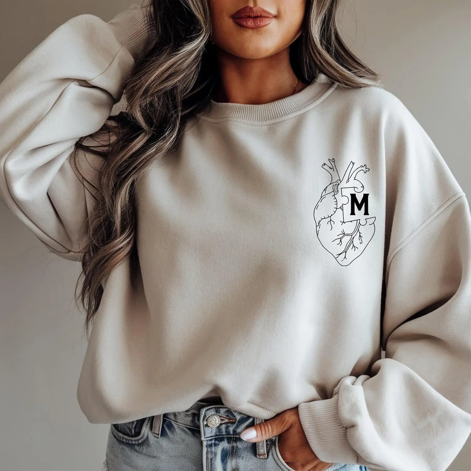 Personalized Embroidered Couple Hoodies, Custom Heart Puzzle Sweatshirt, Gifts For Him Her, Valentine Day Shirt