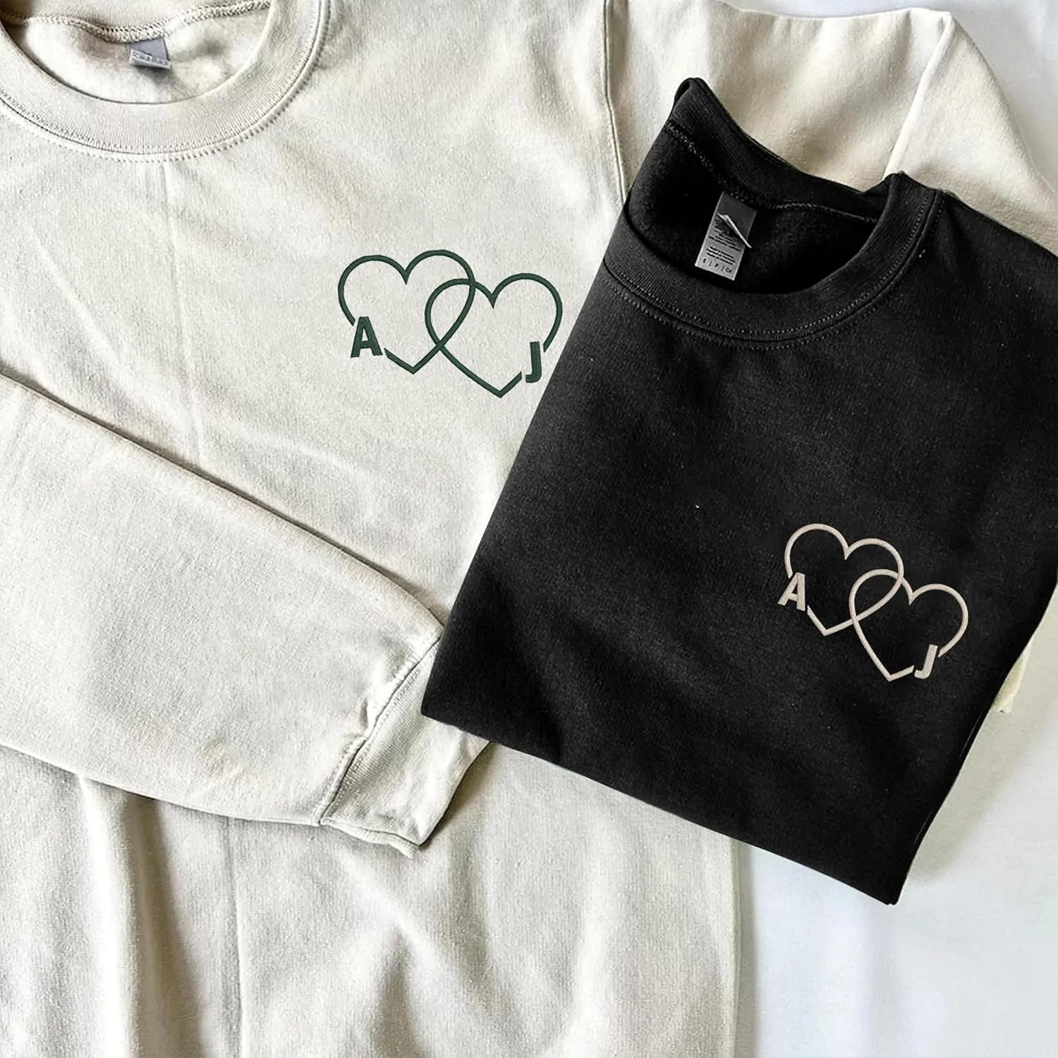 Personalized Embroidered Couple Hoodies, Custom Heart Puzzle Sweatshirt, Gifts For Him Her, Valentine Day Shirt