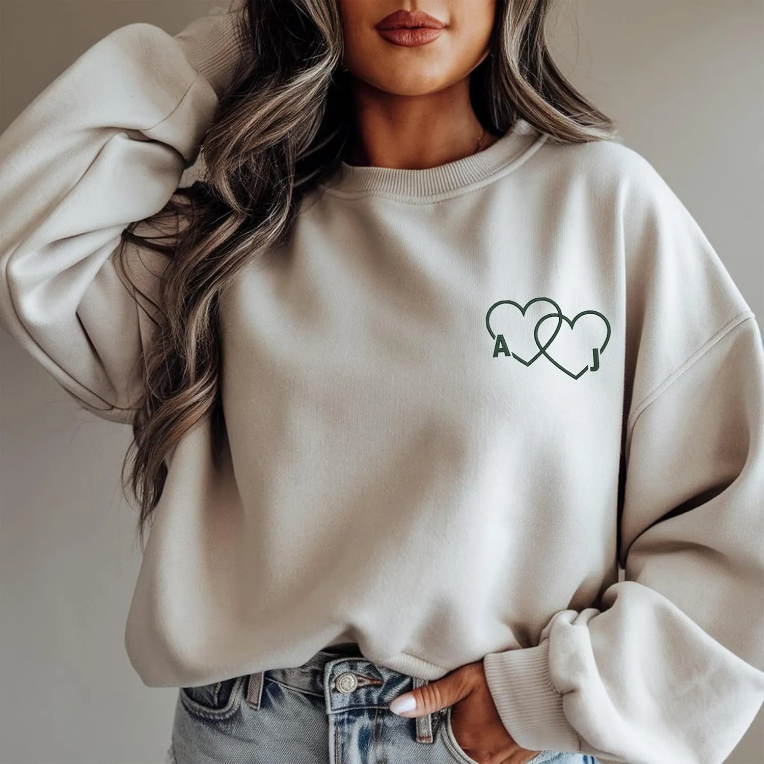 Personalized Embroidered Couple Hoodies, Custom Heart Puzzle Sweatshirt, Gifts For Him Her, Valentine Day Shirt