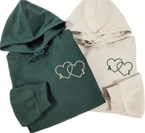 Personalized Embroidered Couple Hoodies, Custom Heart Puzzle Sweatshirt, Gifts For Him Her, Valentine Day Shirt