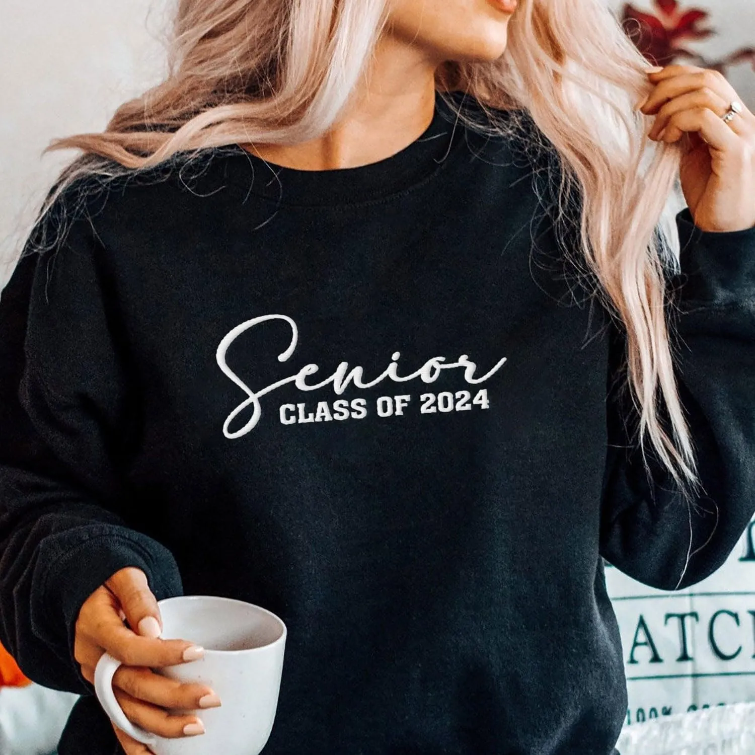 Personalized Senior 2025 Embroidered Sweatshirt Graduation 2025 Class Of 2025 Senior Class Senior Embroidered Sweatshirt
