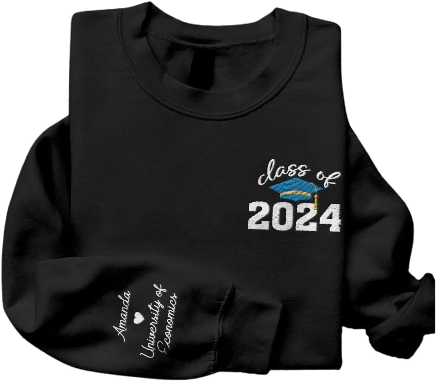 Personalized Senior 2025 Embroidered Sweatshirt Graduation 2025 Class Of 2025 Senior Class Senior Embroidered Sweatshirt