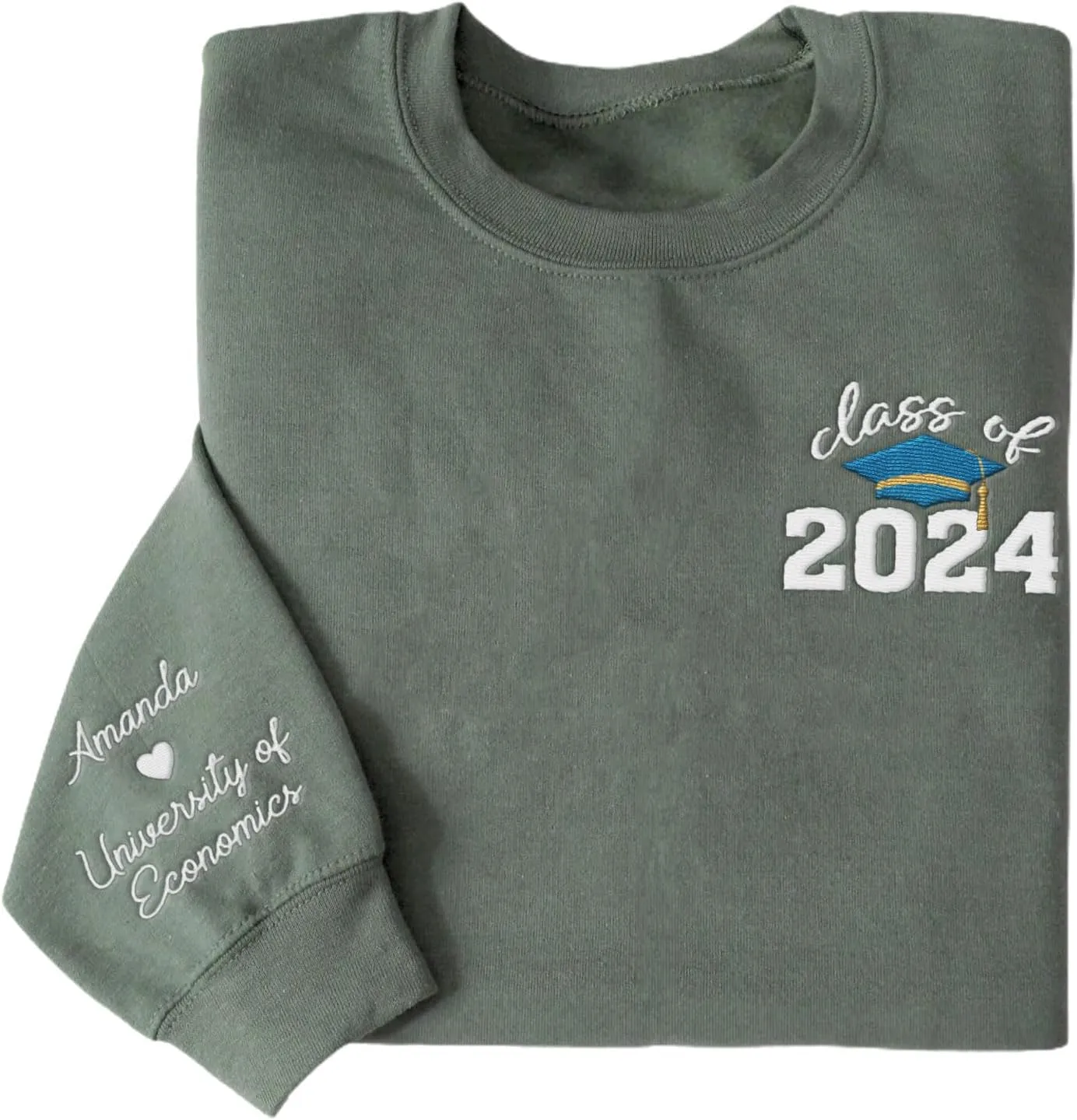 Personalized Senior 2025 Embroidered Sweatshirt Graduation 2025 Class Of 2025 Senior Class Senior Embroidered Sweatshirt