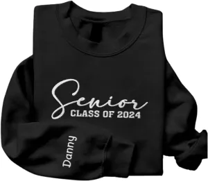 Personalized Senior 2025 Embroidered Sweatshirt Graduation 2025 Class Of 2025 Senior Class Senior Embroidered Sweatshirt