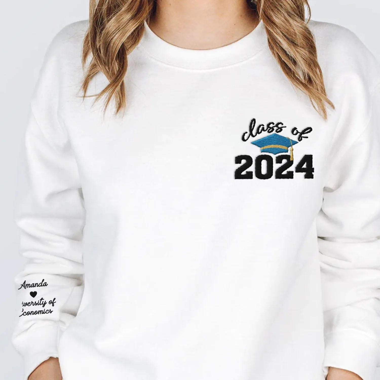 Personalized Senior 2025 Embroidered Sweatshirt Graduation 2025 Class Of 2025 Senior Class Senior Embroidered Sweatshirt
