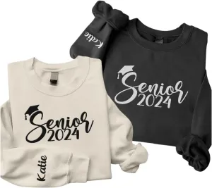 Personalized Senior 2025 Embroidered Sweatshirt Graduation 2025 Class Of 2025 Senior Class Senior Embroidered Sweatshirt