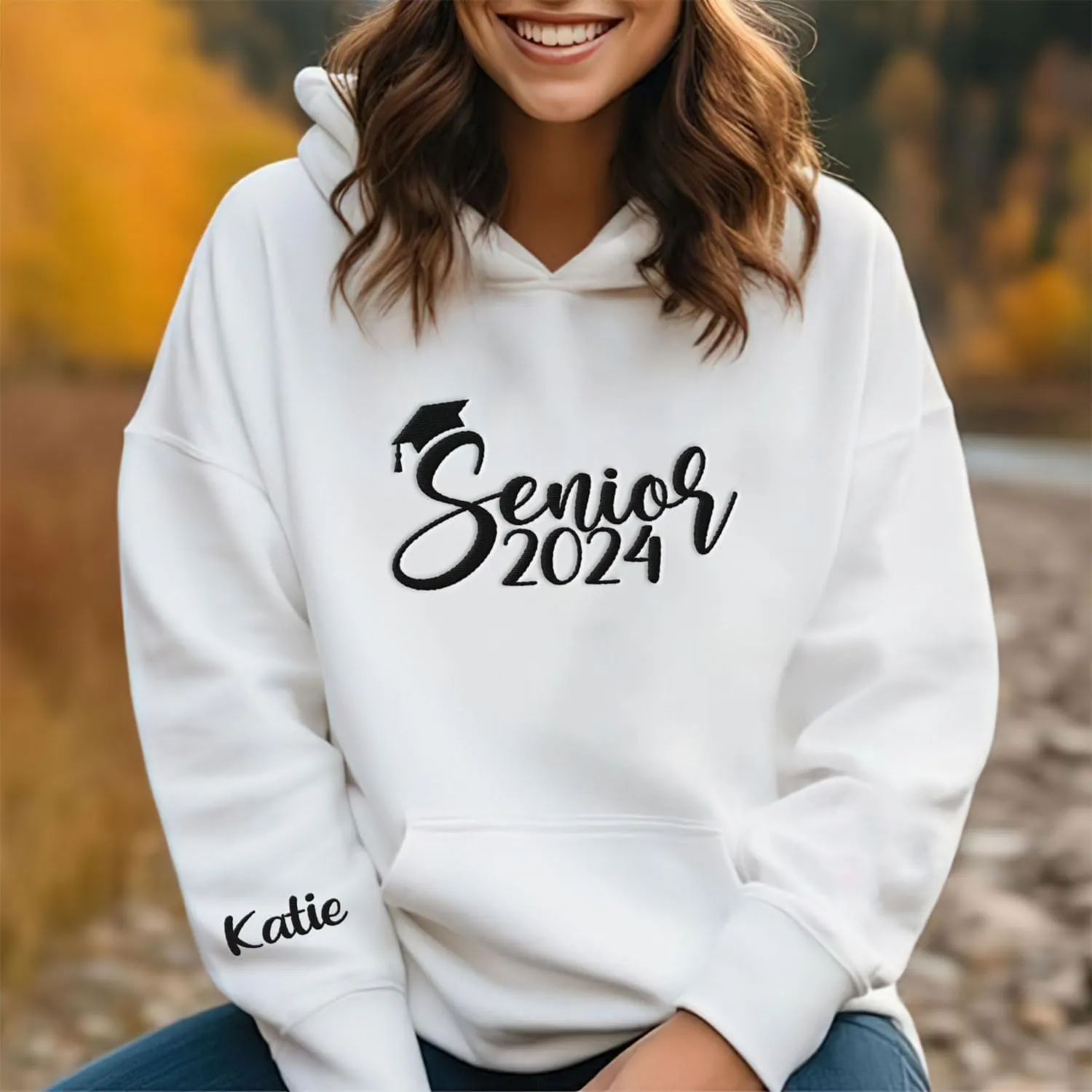 Personalized Senior 2025 Embroidered Sweatshirt Graduation 2025 Class Of 2025 Senior Class Senior Embroidered Sweatshirt
