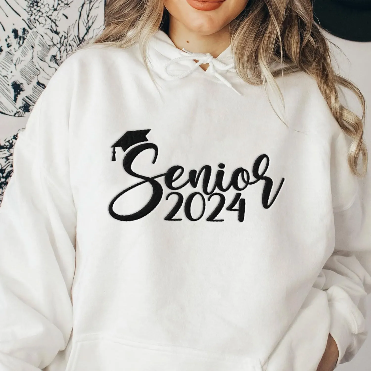 Personalized Senior 2025 Embroidered Sweatshirt Graduation 2025 Class Of 2025 Senior Class Senior Embroidered Sweatshirt