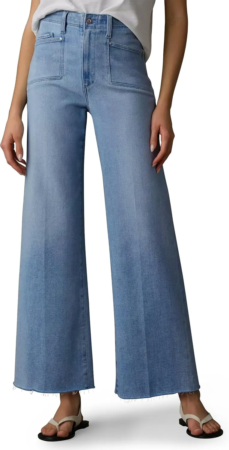 PHISOCKAT High Waisted Wide Leg Jeans for Women Stretchy Baggy Jeans Trendy Denim Pants with Pockets