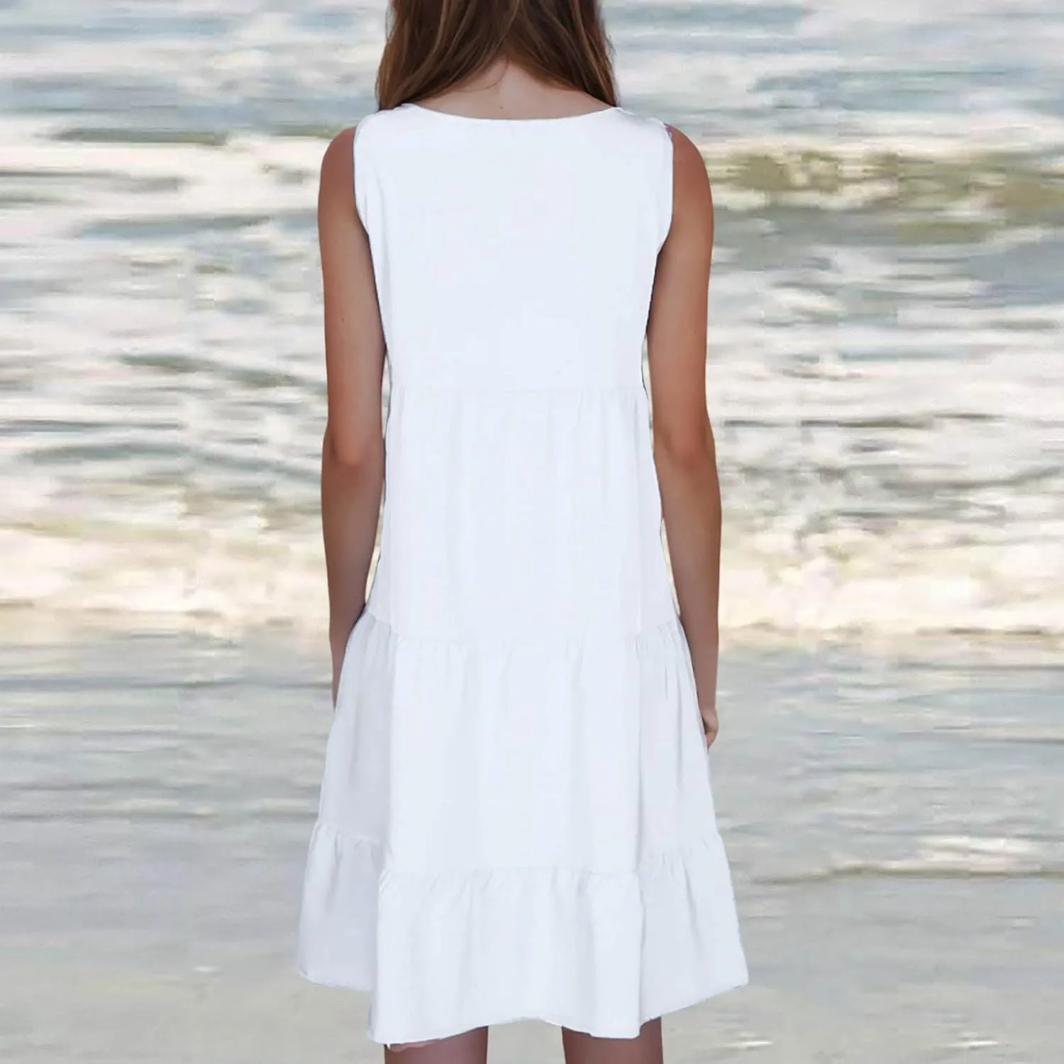 Plus Size Sundresses for Women Casual Swing Dresses Flowy Ruffle Mini Dress Boho Dresses Summer Beach Vacation Dress