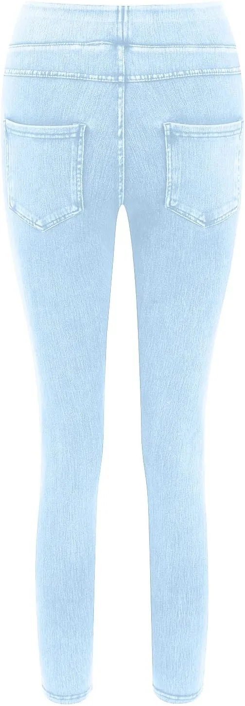 Rvidbe Jeggings for Women Tummy Control High Waisted Jeans for Women Pull on Skinny Stretchy Jeans with Pockets Denim Pants