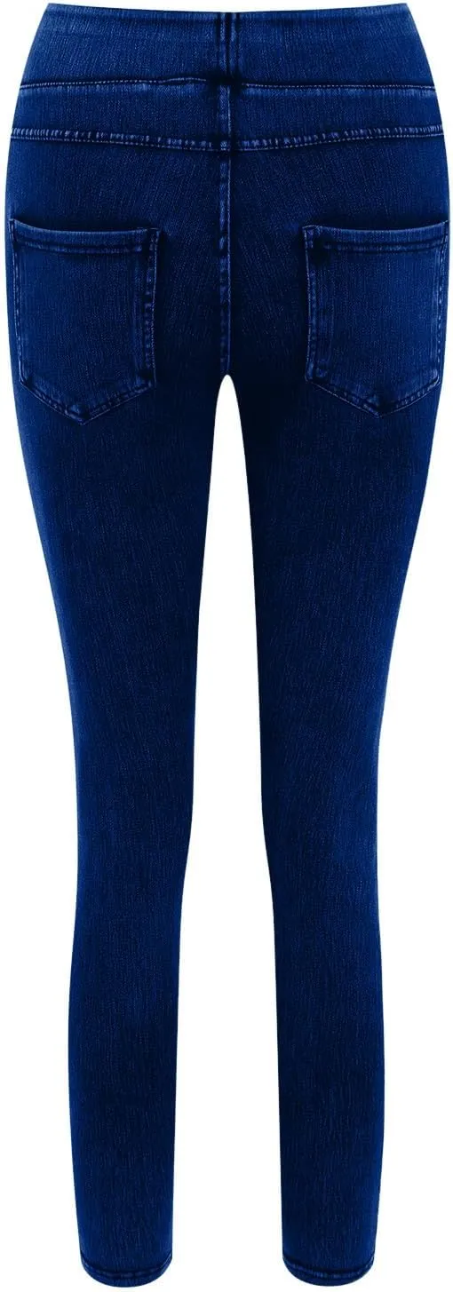 Rvidbe Jeggings for Women Tummy Control High Waisted Jeans for Women Pull on Skinny Stretchy Jeans with Pockets Denim Pants