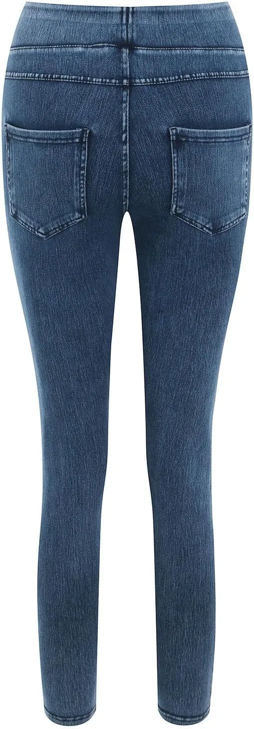 Rvidbe Jeggings for Women Tummy Control High Waisted Jeans for Women Pull on Skinny Stretchy Jeans with Pockets Denim Pants