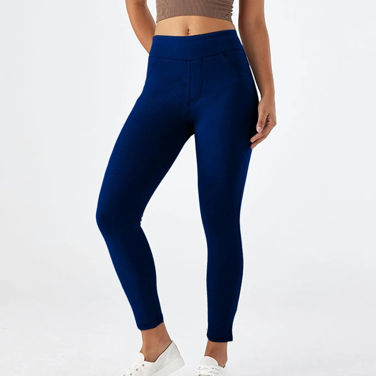 Rvidbe Jeggings for Women Tummy Control High Waisted Jeans for Women Pull on Skinny Stretchy Jeans with Pockets Denim Pants