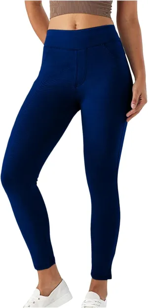 Rvidbe Jeggings for Women Tummy Control High Waisted Jeans for Women Pull on Skinny Stretchy Jeans with Pockets Denim Pants