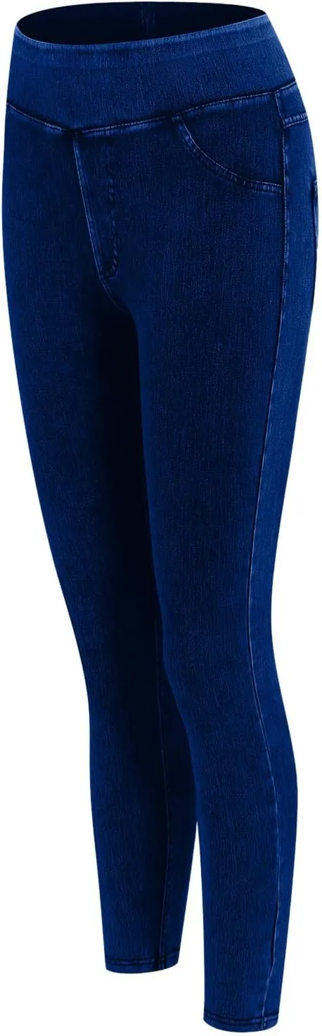 Rvidbe Jeggings for Women Tummy Control High Waisted Jeans for Women Pull on Skinny Stretchy Jeans with Pockets Denim Pants