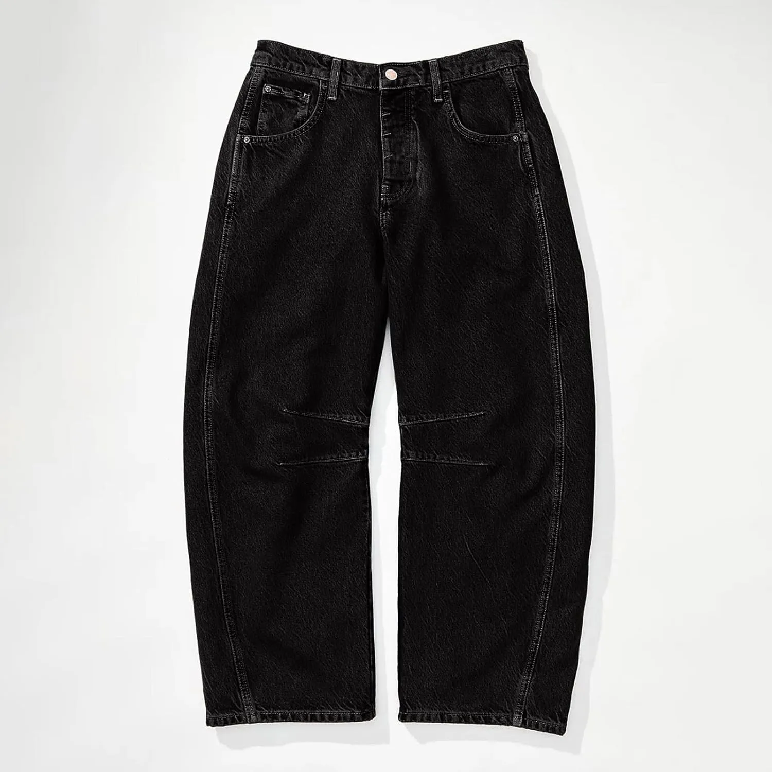 sdbrld Barrel Pants Women,Women Baggy Barrel Pants Baggy Boyfriend Jeans Fashion Wide Leg Mid Rise Barrel Denim Ankle Pants