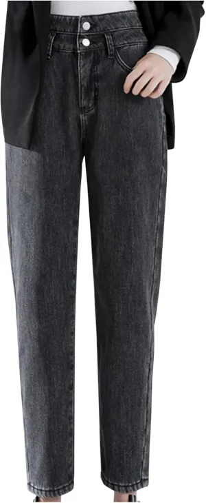 sdbrld Fleece Lined Jeans Women,Womens Fleece Lined Jeans Winter Warm Thermal Jeans Thicken Skinny Stretch Denim Pants Tights