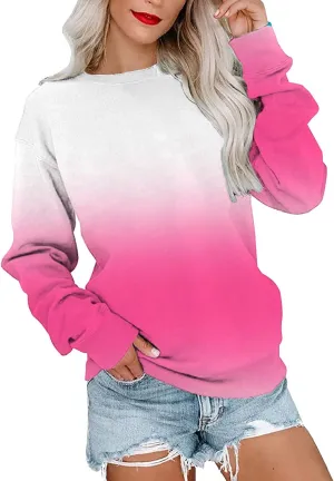 SHAOBGE Womens Fall Crewneck Sweatshirt Light Weight Casual Long Sleeve Oversized Sweatshirt Cute Pullover Fit Hoodies Tops