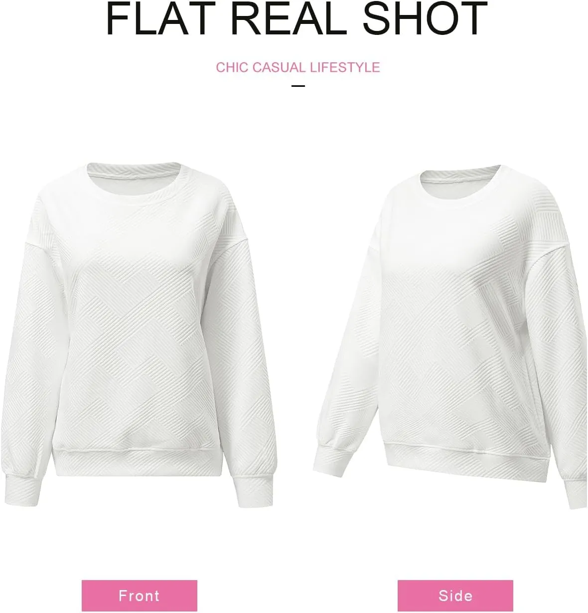 SHEWIN Womens Oversized Sweatshirt Fall Fashion 2024 Long Sleeve Tops Casual Crewneck Sweatshirts with Pockets