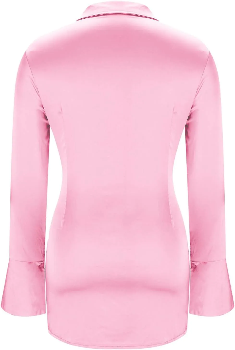 Shirt Dresses for Women 2025 Sexy Long Sleeve Satin Short Dress Slim Fit Mini Dress