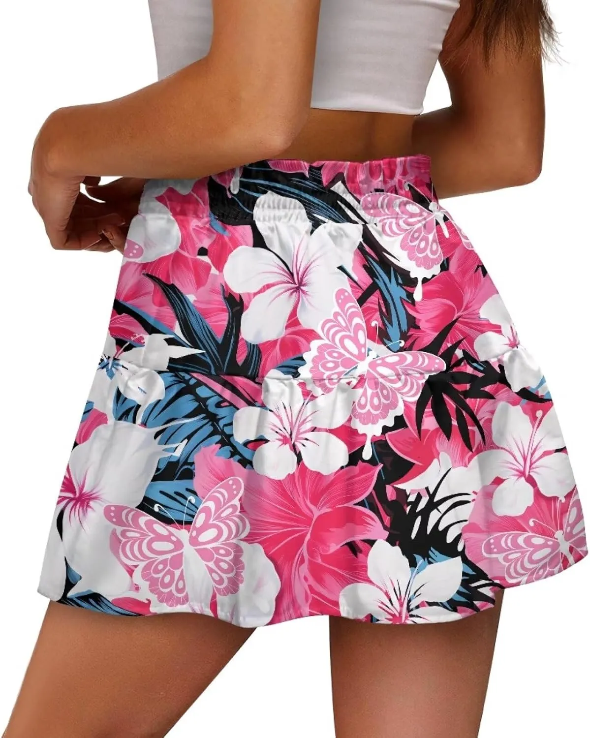 Short Skirts for Women Sexy High Waist Tiered Mini Skirt
