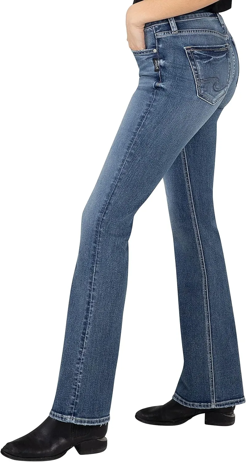 Silver Jeans Co. Women's Suki Mid Rise Curvy Fit Bootcut Jeans