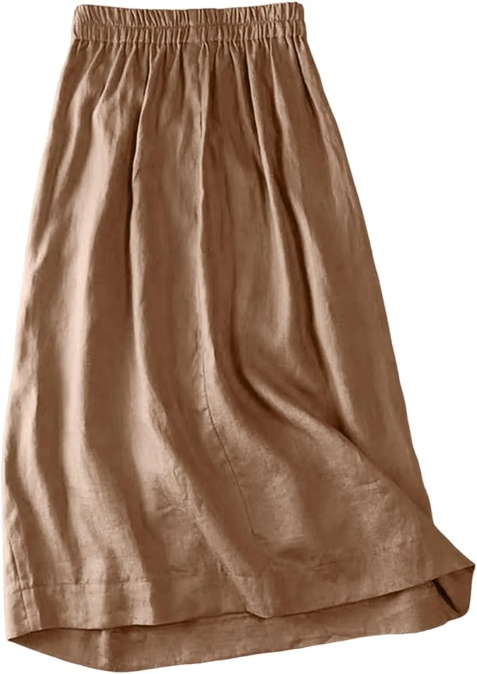 Skirts for Women Flowy Business Elastic Waist Country Smocked Going Out Solid Travel Pleated Long Skirts for Women Trendy
