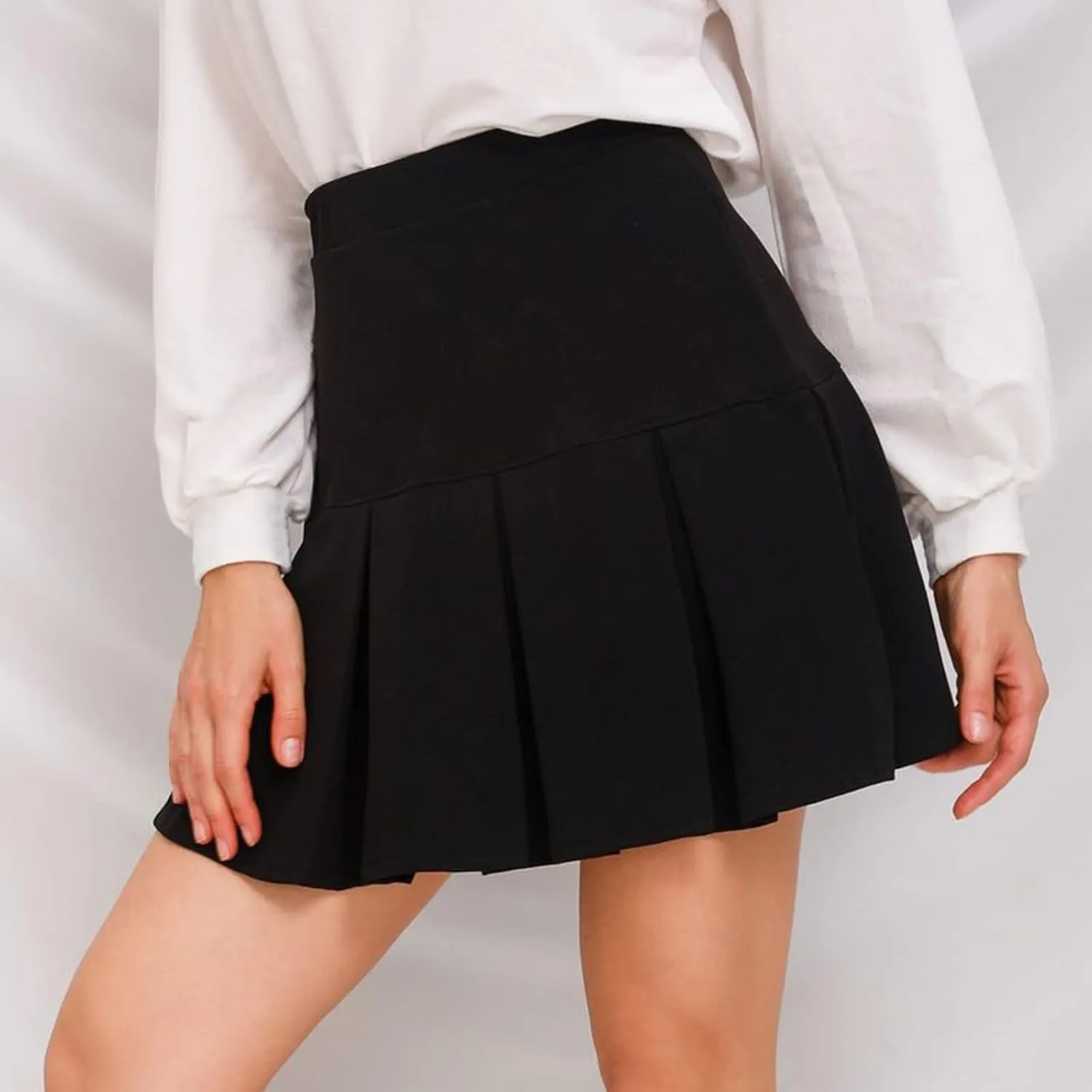 Skirts for Women Trendy Classic Daily Elegant Casual Solid Color Skirt Pleated Waist Design Mini Skirt Fall