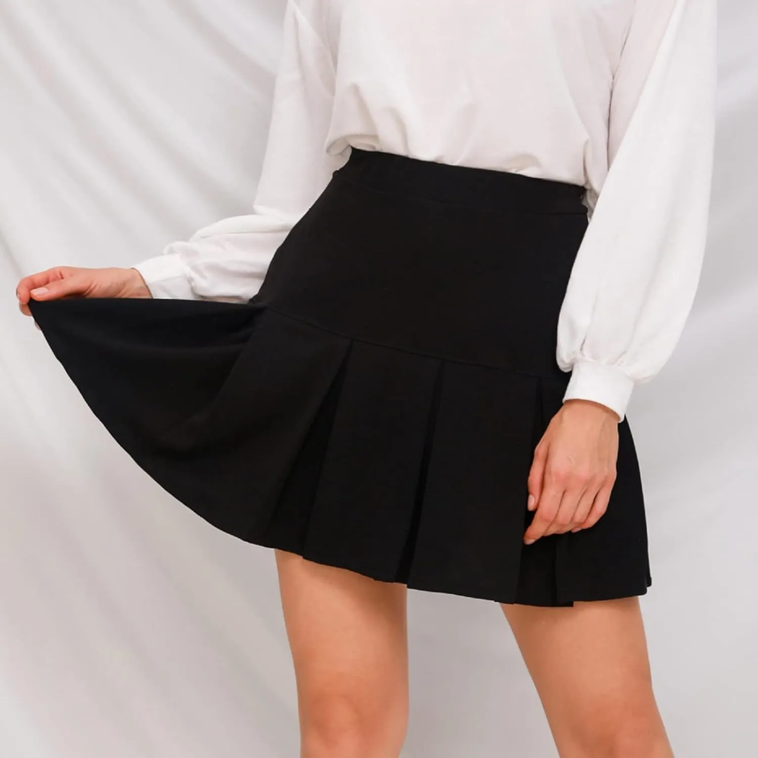 Skirts for Women Trendy Classic Daily Elegant Casual Solid Color Skirt Pleated Waist Design Mini Skirt Fall