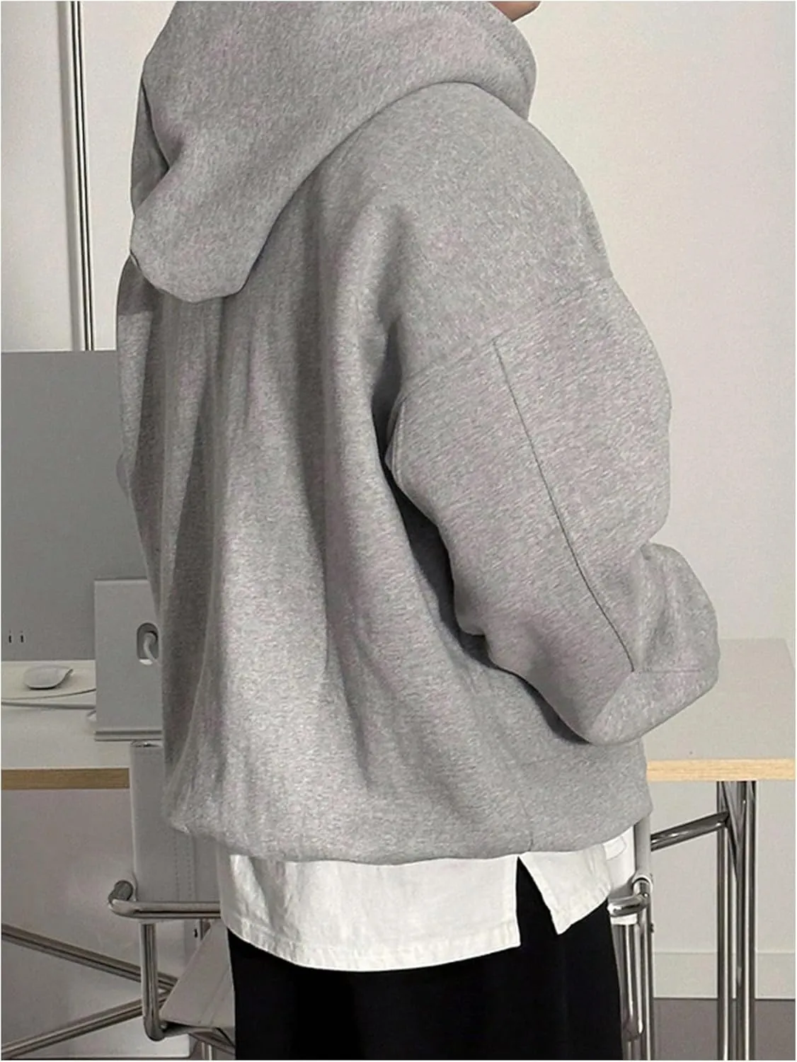 SOLY HUX Men's Oversized Hoodies Long Sleeve Drop Shoulder Basic Pullover Sweatshirt with Hood