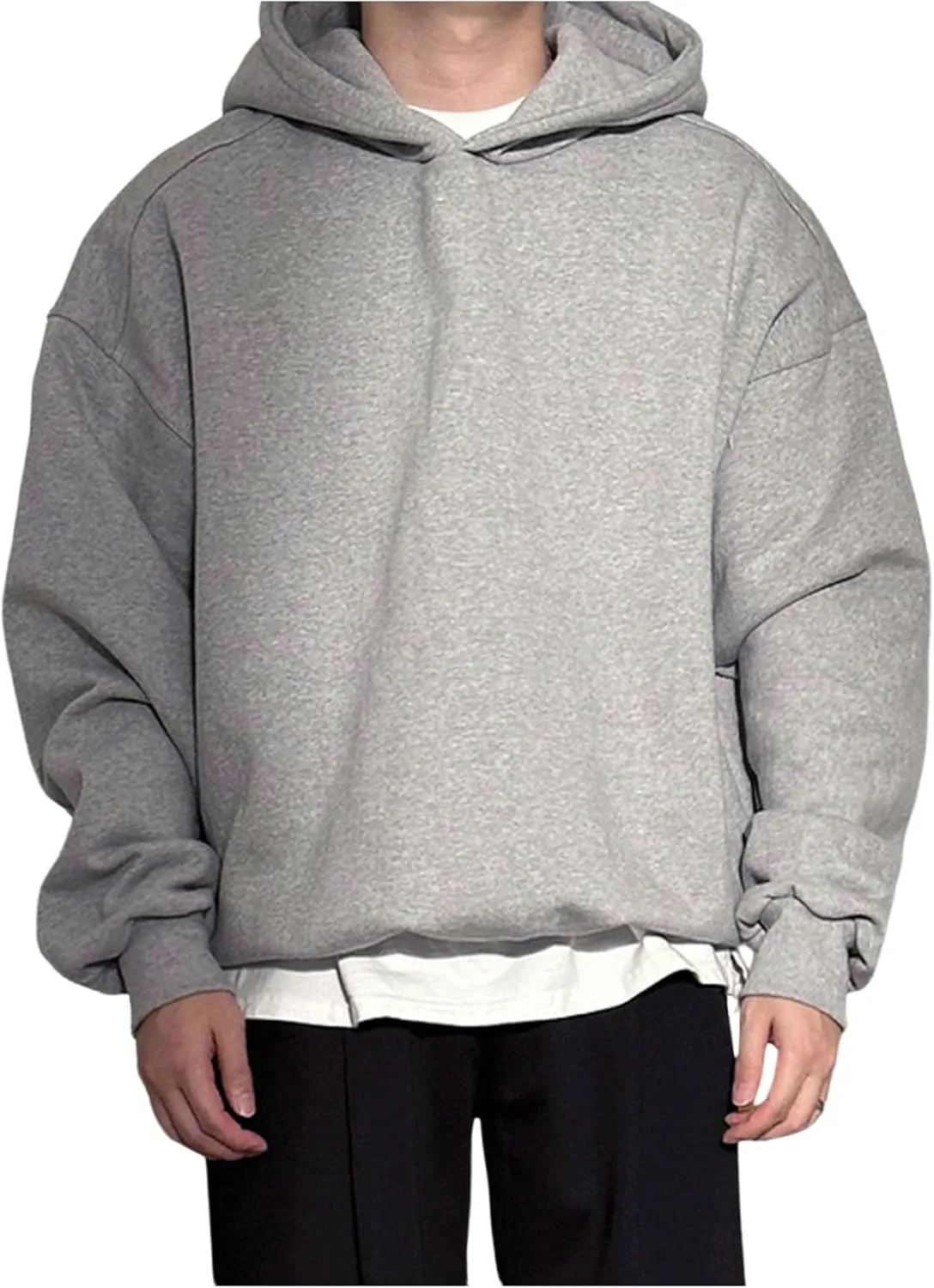 SOLY HUX Men's Oversized Hoodies Long Sleeve Drop Shoulder Basic Pullover Sweatshirt with Hood