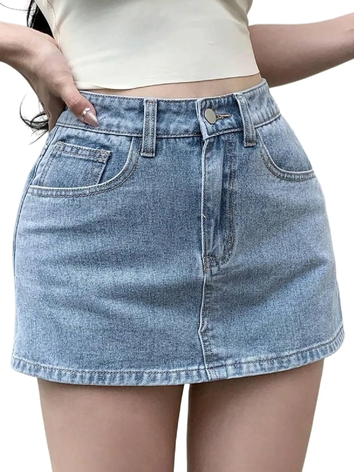 SperLucky Jeans for Women High Waisted Stretchy Short Jeans Denim Three Quarter Pants