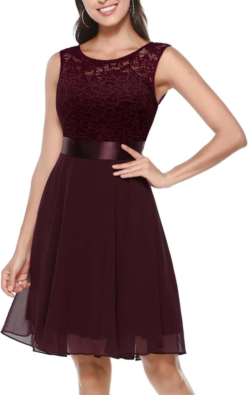 Summer Dresses for Women Floral Lace Fashion Casual Fit A Line Sleeveless Dresses for Women 2025 Swing Party Outfits