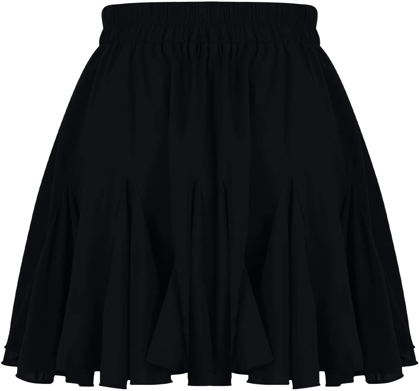 Summer Mini Skirt for Women 2025 Fashion Elastic Waist Pleated Ruffle Layered Short Skirts Solid Color Bubble Skorts