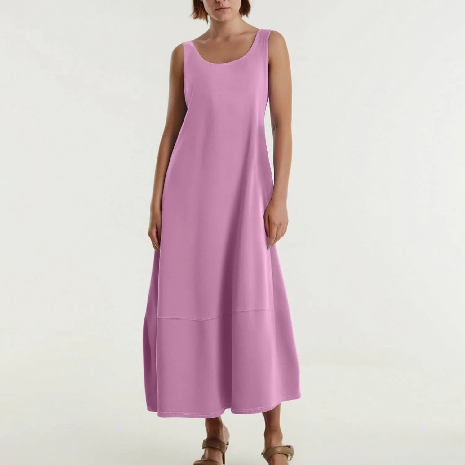 Sundresses for Women,2025 Summer Casual Scoop Neck Sleeveless Tank Maxi Dress,Trendy Floral Beach Vacation Dress
