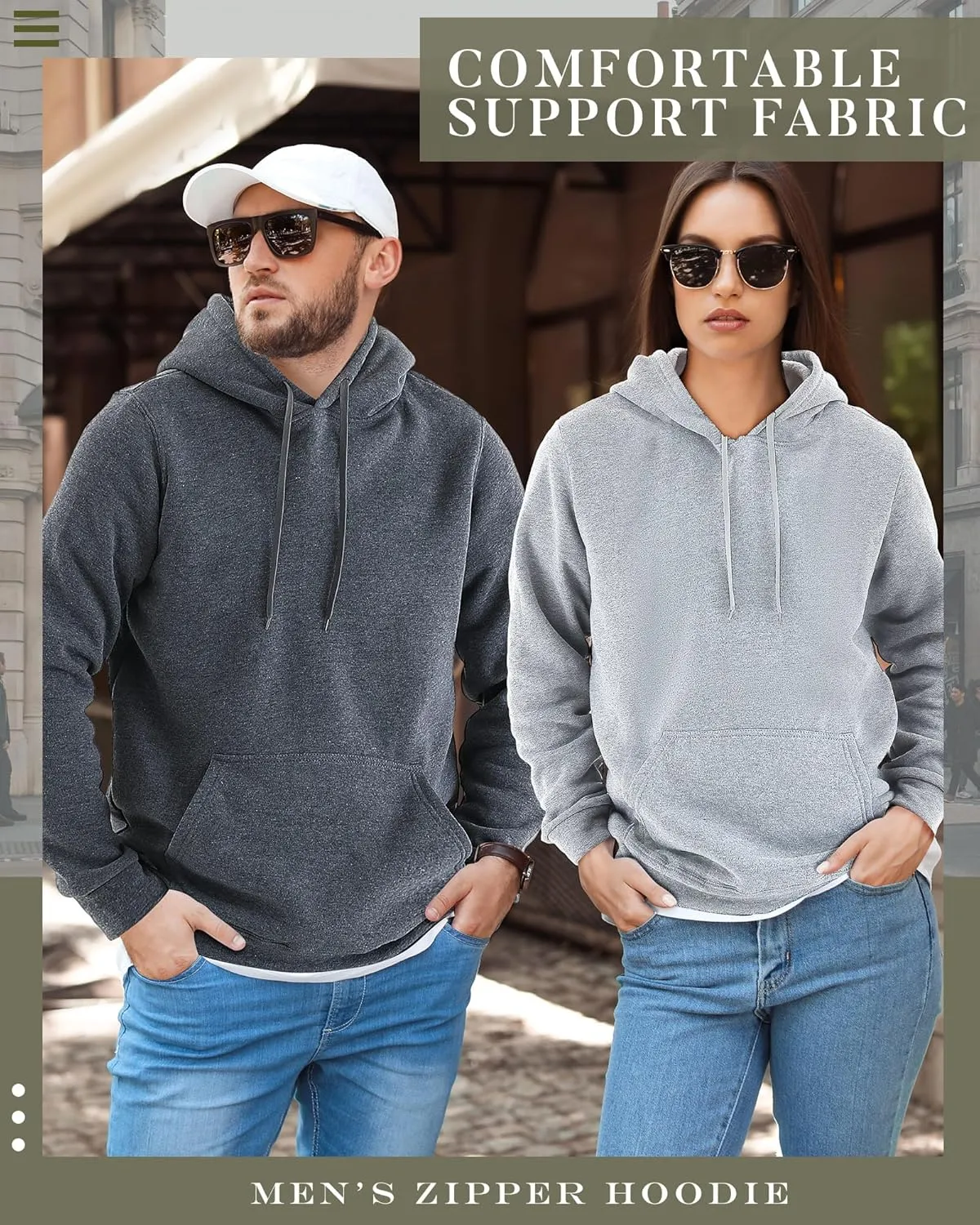 Taiyin 3 pack Men's Lightweight Fleece Pullover Hoodie Long Sleeve Sweatshirt