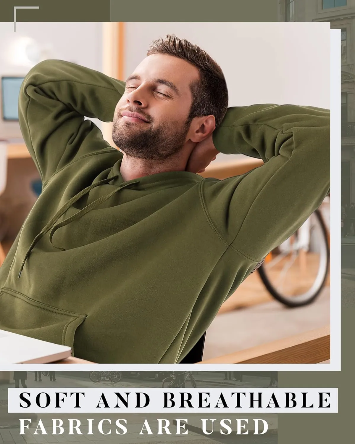 Taiyin 3 pack Men's Lightweight Fleece Pullover Hoodie Long Sleeve Sweatshirt