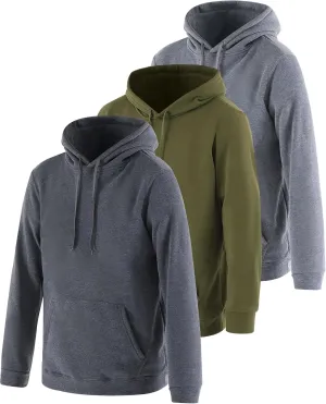 Taiyin 3 pack Men's Lightweight Fleece Pullover Hoodie Long Sleeve Sweatshirt