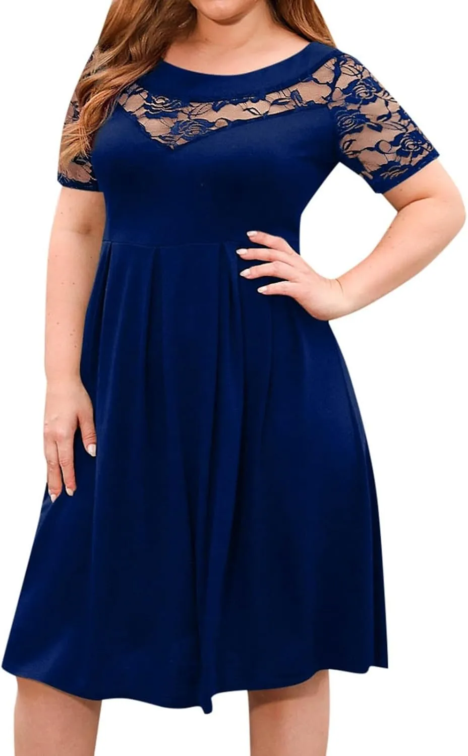 Tea Party Dresses for Woman Summer Plus Size Lace Short Sleeve Short Croset Dress Solid Club Cocktail Party Sundresses